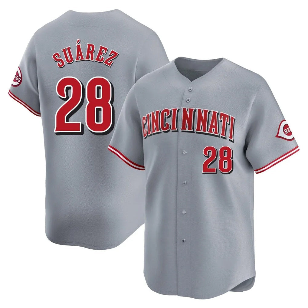 Kooe C.Reds #28 Eugenio Su¨¢rez Player Gray Home Limited Stitched Jerseys