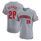 Kooe C.Reds #28 Eugenio Su¨¢rez Player Gray Limited Elite Home Stitched Jerseys