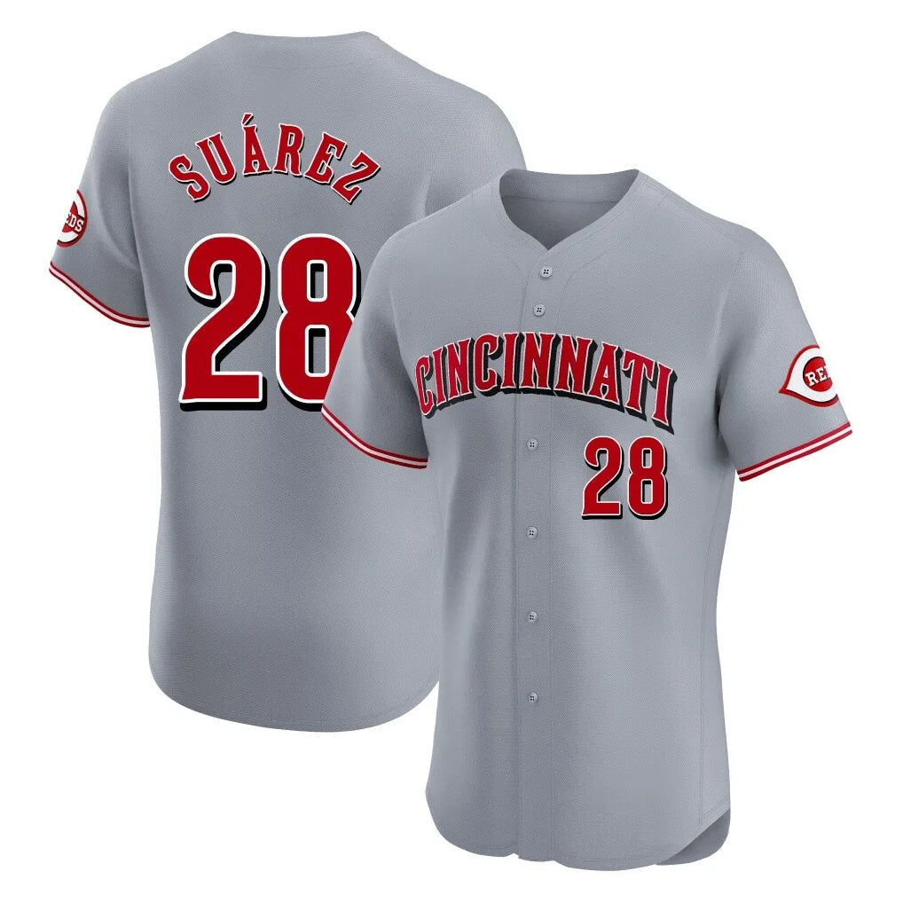 Kooe C.Reds #28 Eugenio Su¨¢rez Player Gray Limited Elite Home Stitched Jerseys