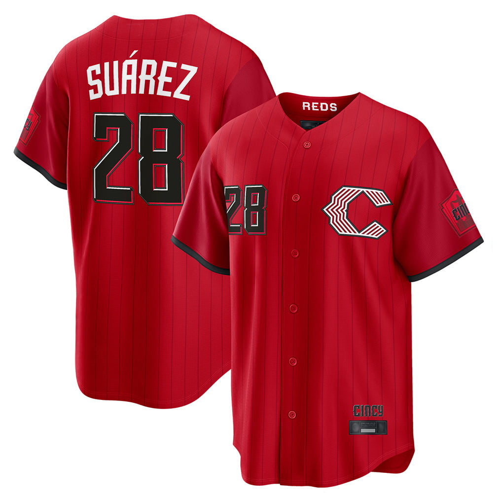 Kooe C.Reds #28 Eugenio Su¨¢rez Player Red 2026 City Connect Home Game Stitched Jerseys