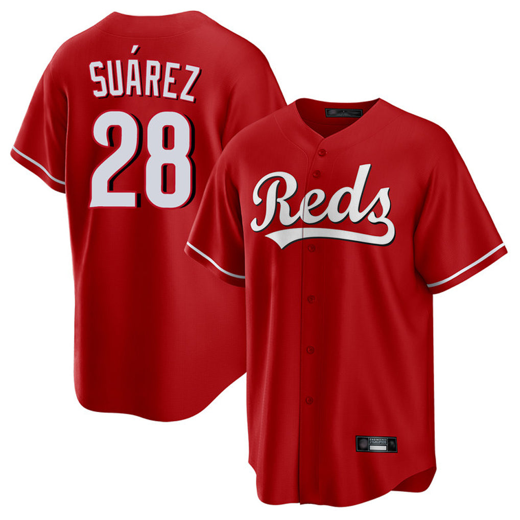 Kooe C.Reds #28 Eugenio Su¨¢rez Player Red Home Game Stitched Jerseys