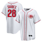 Kooe C.Reds #28 Eugenio Su¨¢rez Player White Game Home Stitched Jerseys