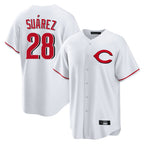 Kooe C.Reds #28 Eugenio Su¨¢rez Player White Home Game Stitched Jerseys