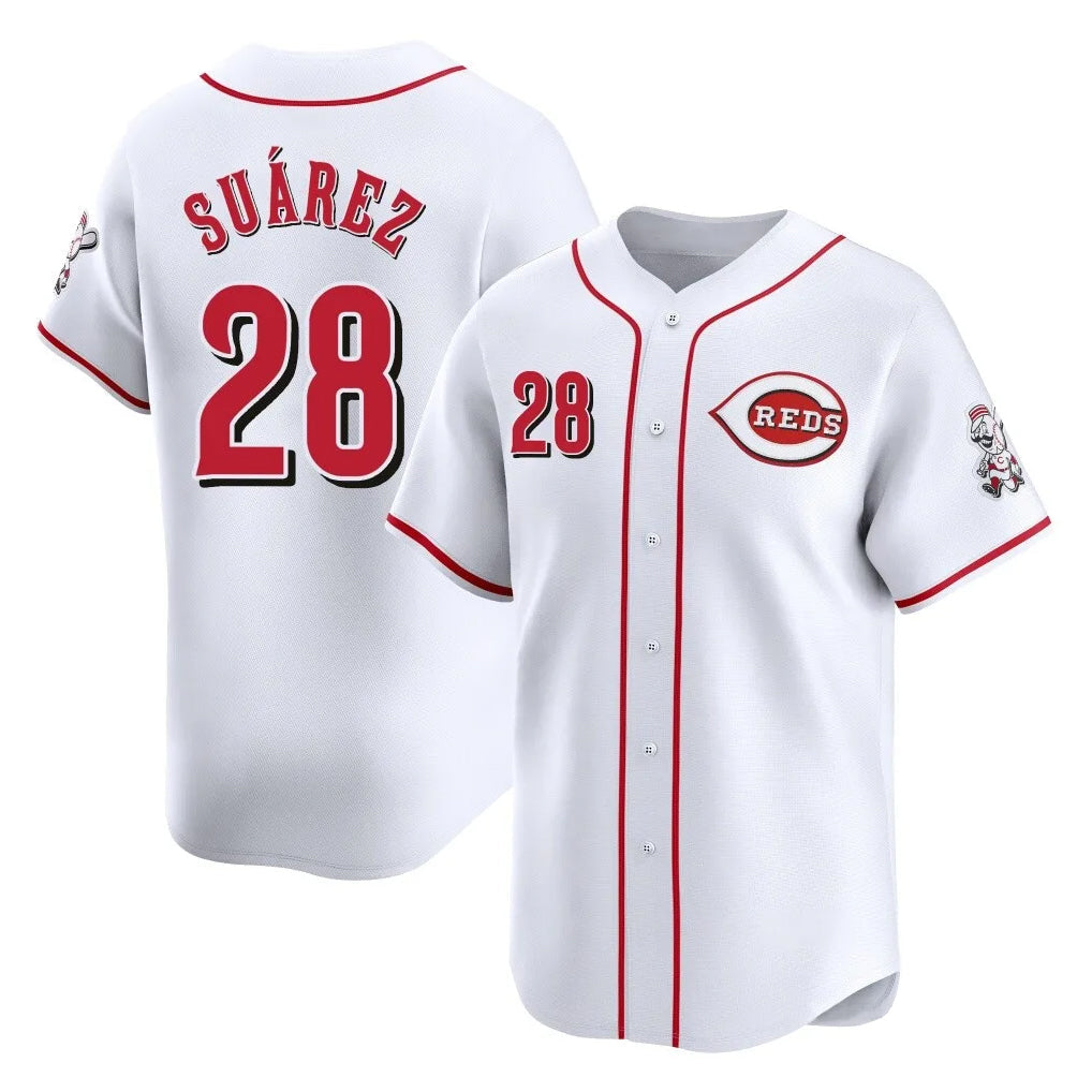 Kooe C.Reds #28 Eugenio Su¨¢rez Player White Home Limited Stitched Jerseys