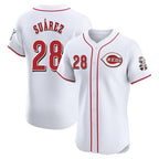 Kooe C.Reds #28 Eugenio Su¨¢rez Player White Limited Elite Home Stitched Jerseys