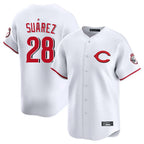 Kooe C.Reds #28 Eugenio Su¨¢rez Player White Limited Home Stitched Jerseys