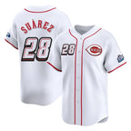 Kooe C.Reds #28 Eugenio Su¨¢rez Player White Speedway Classic Home Limited Stitched Jerseys