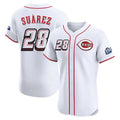 Kooe C.Reds #28 Eugenio Su¨¢rez Player White Speedway Classic Limited Elite Home Stitched Jerseys