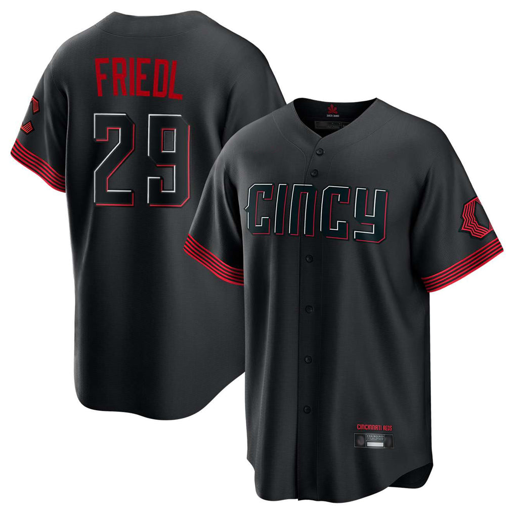 Kooe C.Reds #29 TJ Friedl Player Black City Connect Home Game Stitched Jerseys