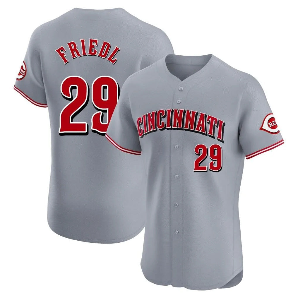 Kooe C.Reds #29 TJ Friedl Player Gray Limited Elite Home Stitched Jerseys