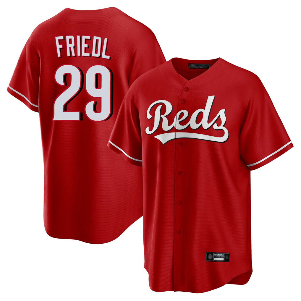 Kooe C.Reds #29 TJ Friedl Player Red Home Game Stitched Jerseys