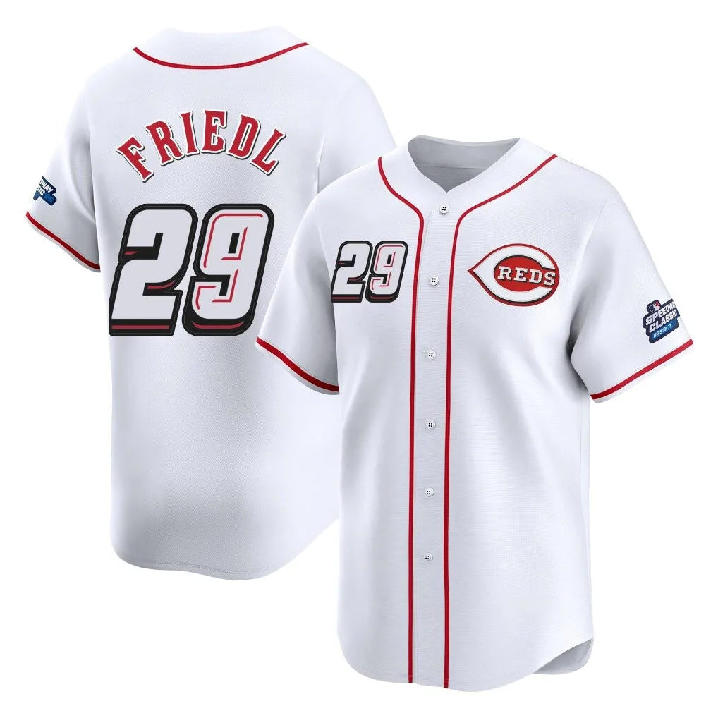 Kooe C.Reds #29 TJ Friedl Player White Speedway Classic Home Limited Stitched Jerseys