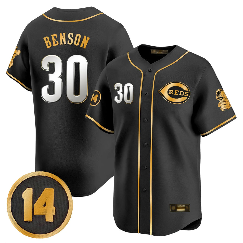 Kooe C.Reds #30 Ken Griffey Player Black-Gold Vapor Premier Limited Home Stitched Jerseys
