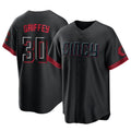 Kooe C.Reds #30 Ken Griffey Player Black City Connect Home Game Stitched Jerseys
