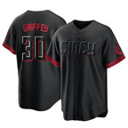 Kooe C.Reds #30 Ken Griffey Player Black City Connect Home Game Stitched Jerseys