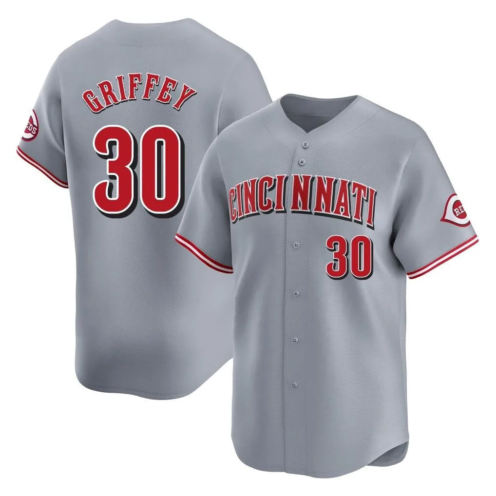 Kooe C.Reds #30 Ken Griffey Player Gray Home Limited Stitched Jerseys