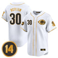 Kooe C.Reds #30 Ken Griffey Player White-Gold Vapor Premier Limited Home Stitched Jerseys