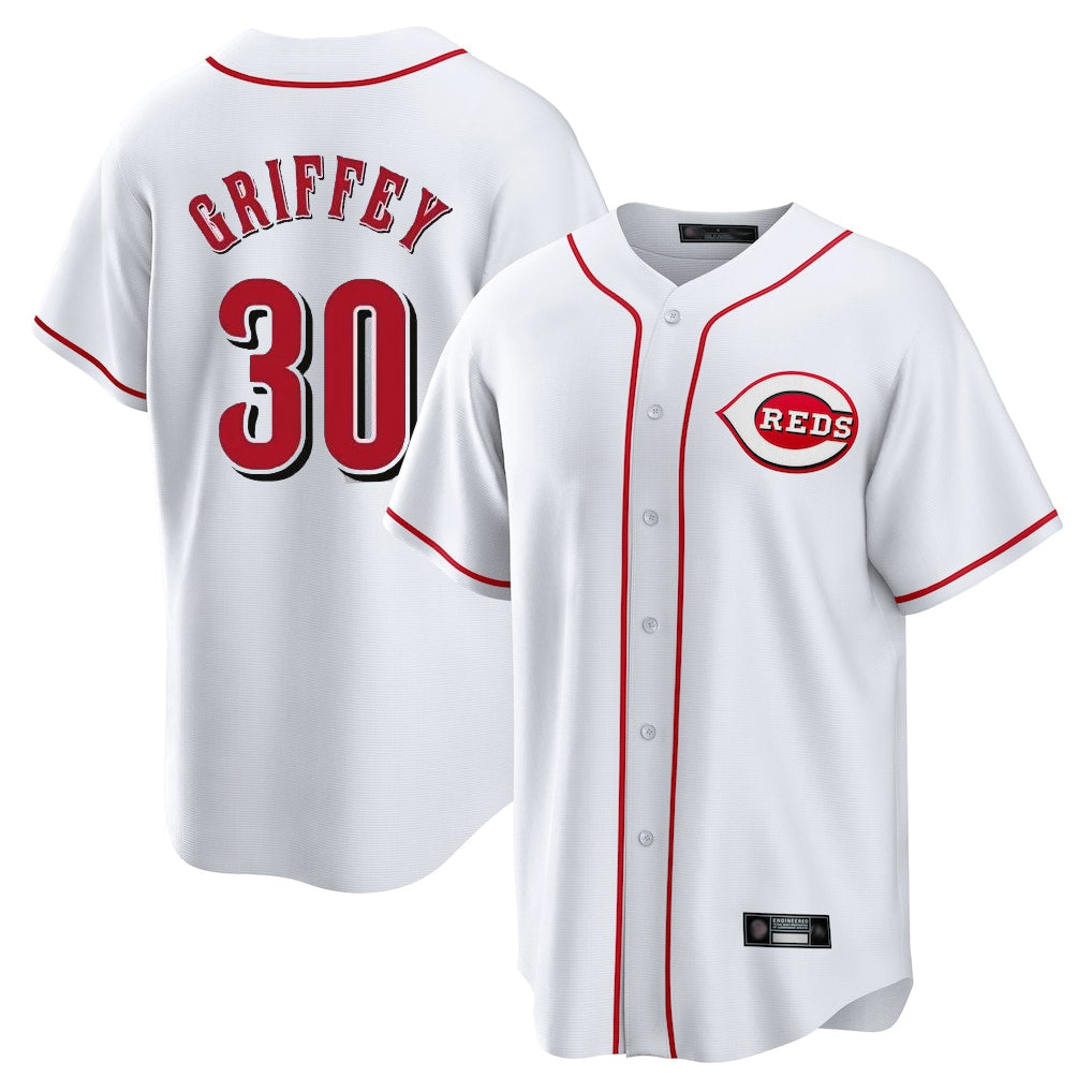 Kooe C.Reds #30 Ken Griffey Player White Game Home Stitched Jerseys