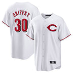 Kooe C.Reds #30 Ken Griffey Player White Home Game Stitched Jerseys
