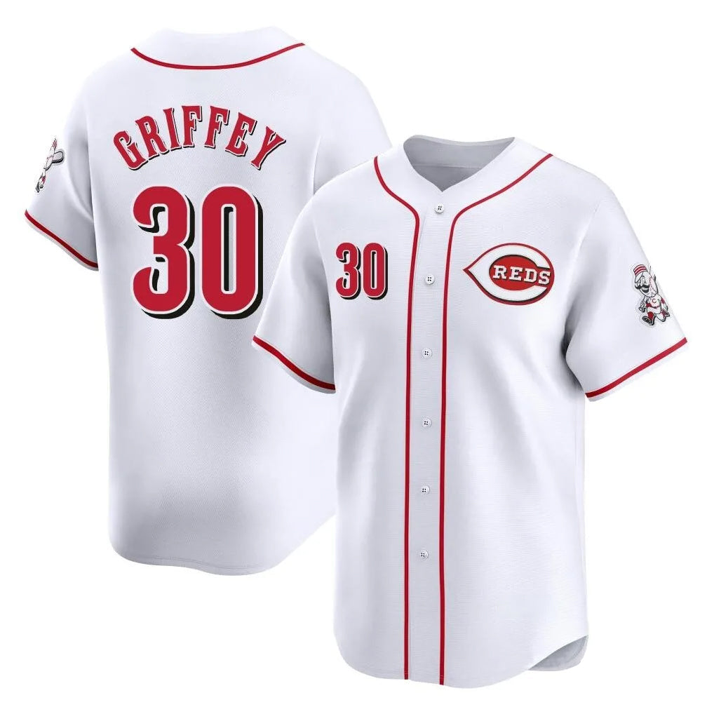 Kooe C.Reds #30 Ken Griffey Player White Home Limited Stitched Jerseys