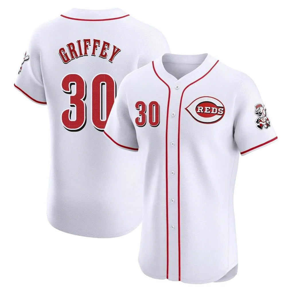 Kooe C.Reds #30 Ken Griffey Player White Limited Elite Home Stitched Jerseys