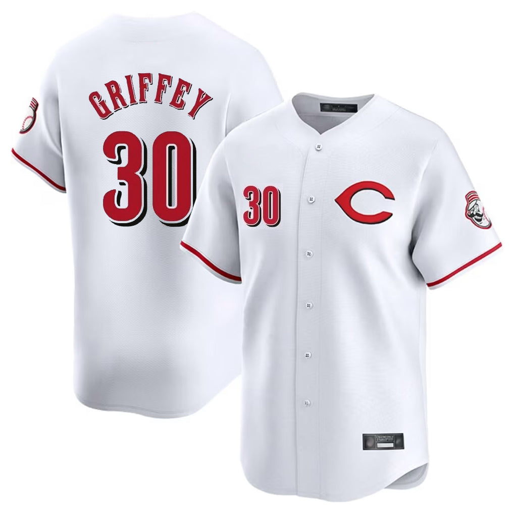 Kooe C.Reds #30 Ken Griffey Player White Limited Home Stitched Jerseys
