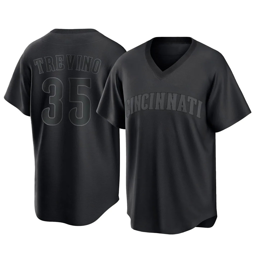 Kooe C.Reds #35 Jose Trevino Player Black T-shirt Game Home Stitched Jerseys