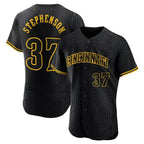 Kooe C.Reds #37 Tyler Stephenson Player Black Snake Skin City Limited Elite Home Stitched Jerseys