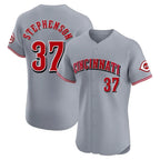 Kooe C.Reds #37 Tyler Stephenson Player Gray Limited Elite Home Stitched Jerseys
