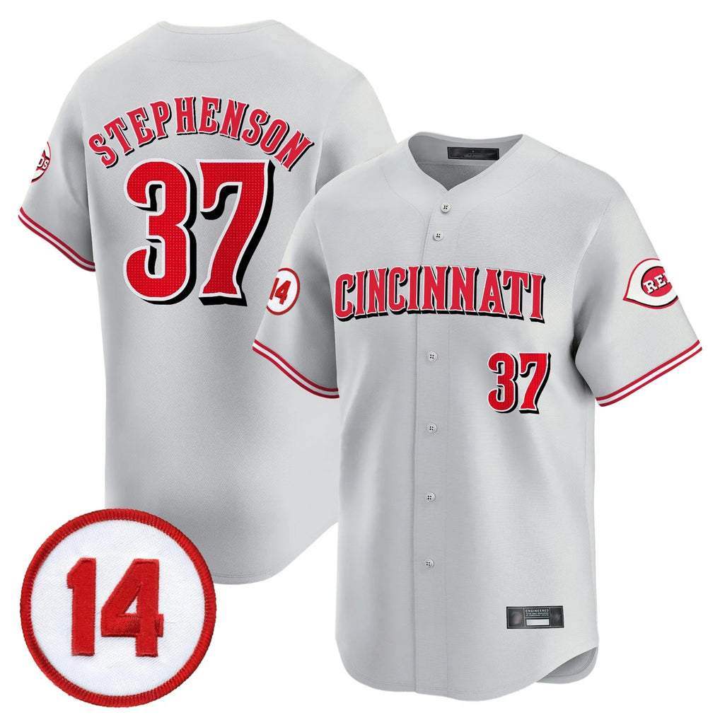 Kooe C.Reds #37 Tyler Stephenson Player Gray Vapor Premier Limited Home Stitched Jerseys