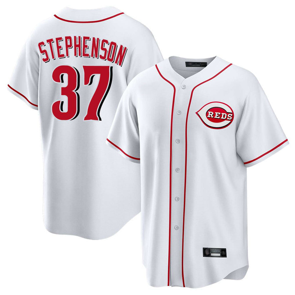 Kooe C.Reds #37 Tyler Stephenson Player White Game Home Stitched Jerseys