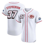 Kooe C.Reds #37 Tyler Stephenson Player White Speedway Classic Limited Elite Home Stitched Jerseys