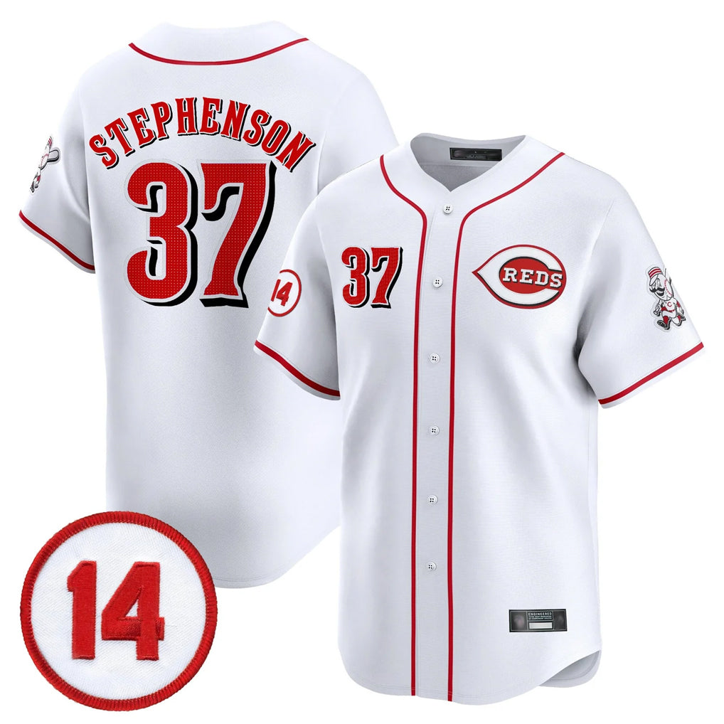Kooe C.Reds #37 Tyler Stephenson Player White Vapor Premier Limited Home Stitched Jerseys