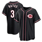 Kooe C.Reds #3 Ke'Bryan Hayes Player Black Fashion Out Home Game Stitched Jerseys