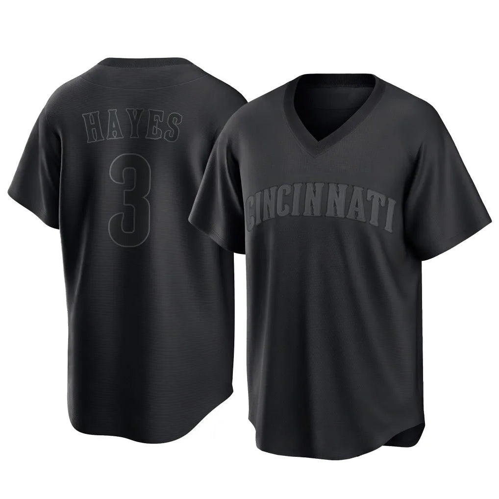 Kooe C.Reds #3 Ke'Bryan Hayes Player Black T-shirt Game Home Stitched Jerseys