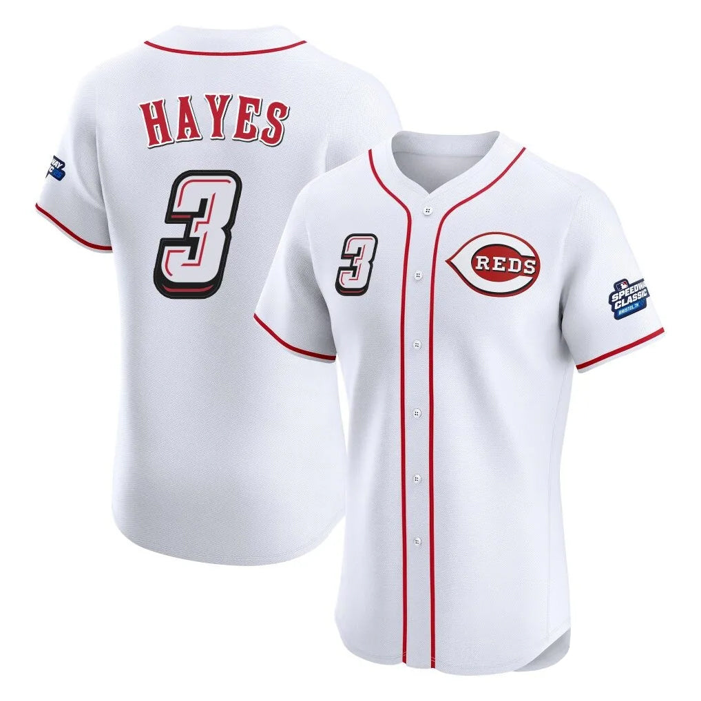 Kooe C.Reds #3 Ke'Bryan Hayes Player White Speedway Classic Limited Elite Home Stitched Jerseys