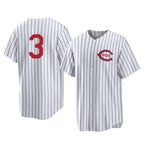 Kooe C.Reds #3 Ke'Bryan Hayes Player White Stripe Field of Dreams Game Home Stitched Jerseys