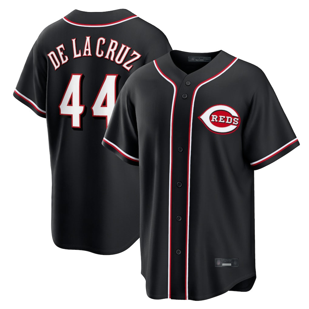 Kooe C.Reds #44 Elly De La Cruz Player Black Fashion Out Home Game Stitched Jerseys