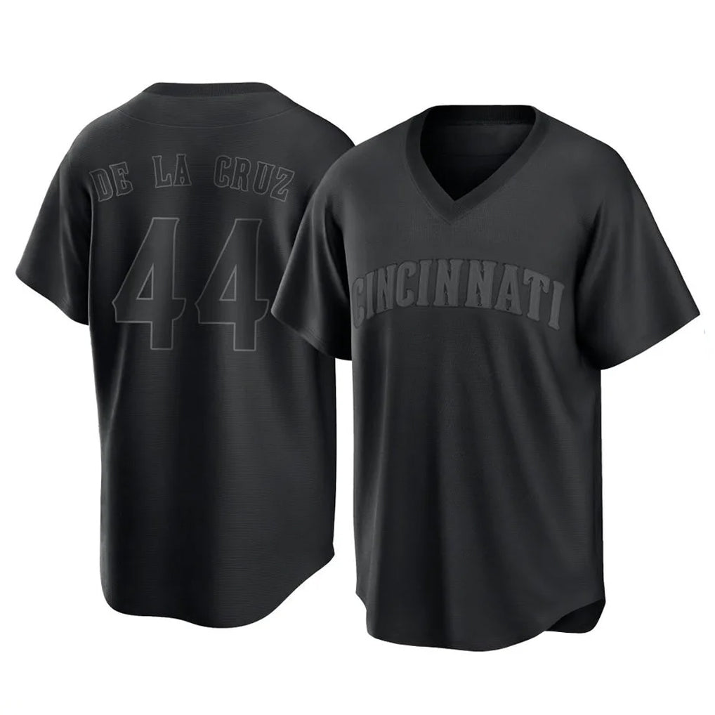 Kooe C.Reds #44 Elly De La Cruz Player Black T-shirt Game Home Stitched Jerseys