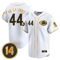 Kooe C.Reds #44 Elly De La Cruz Player White-Gold Vapor Premier Limited Home Stitched Jerseys