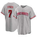 Kooe C.Reds #7 Spencer Steer Player Gray Home Game Stitched Jerseys