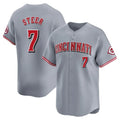 Kooe C.Reds #7 Spencer Steer Player Gray Home Limited Stitched Jerseys