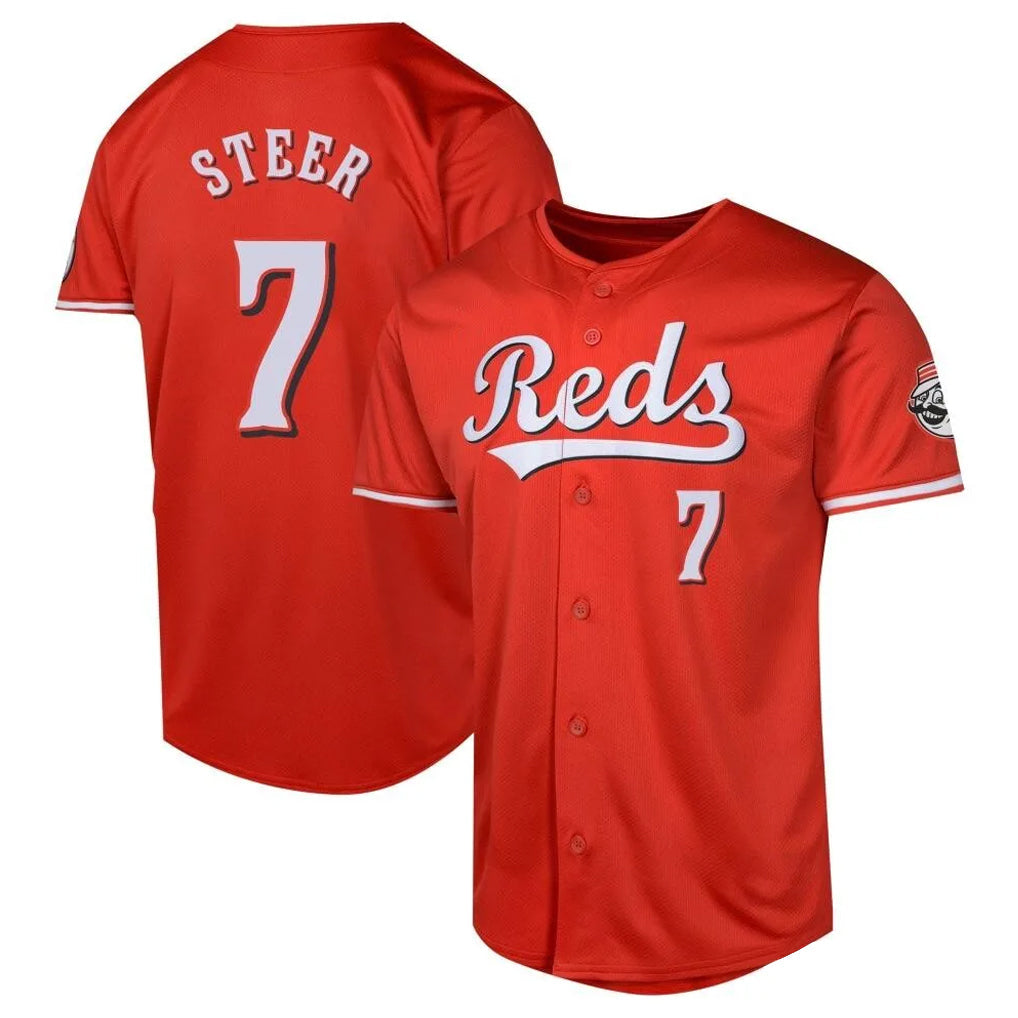 Kooe C.Reds #7 Spencer Steer Player Red 2026 City Connect Limited Home Stitched Jerseys