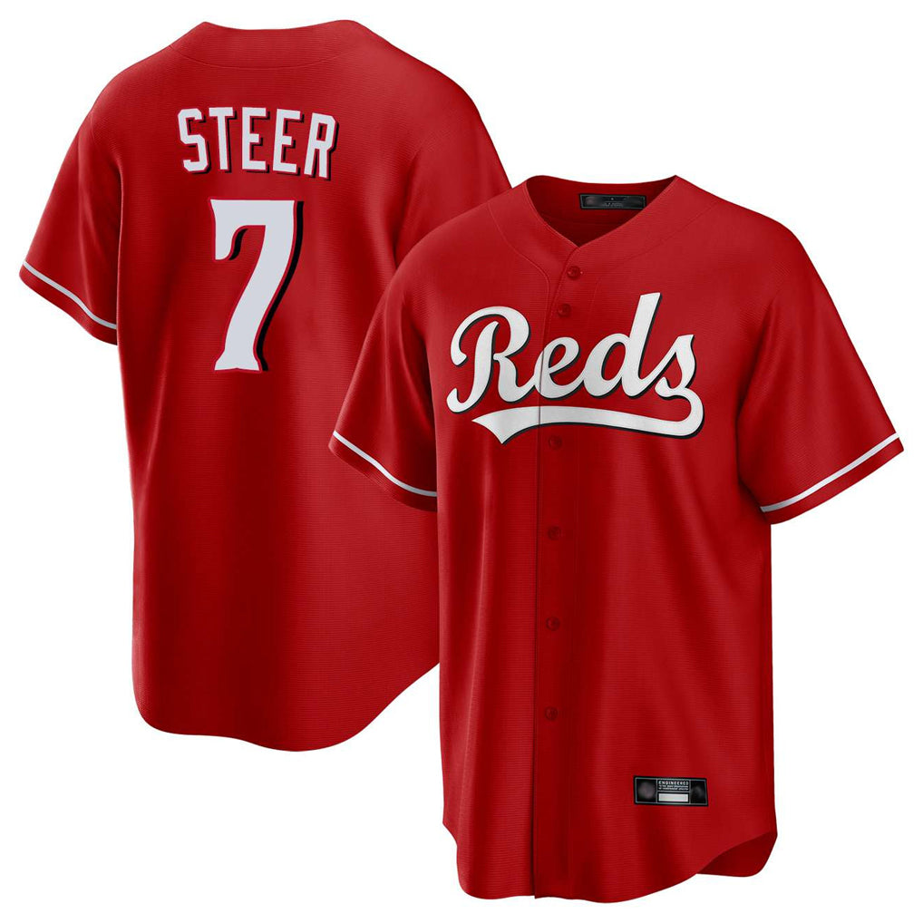 Kooe C.Reds #7 Spencer Steer Player Red Home Game Stitched Jerseys