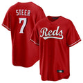Kooe C.Reds #7 Spencer Steer Player Red Home Game Stitched Jerseys