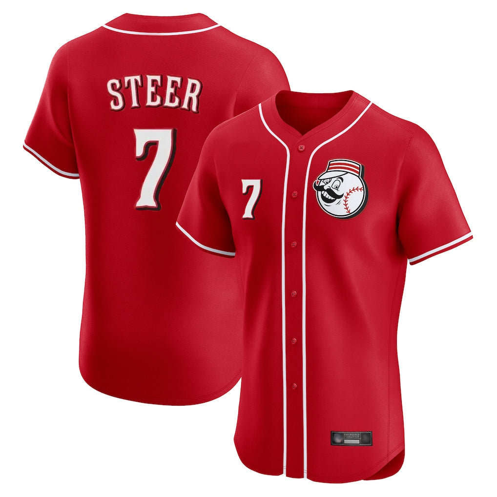 Kooe C.Reds #7 Spencer Steer Player Red Limited Elite Home Game Stitched Jerseys