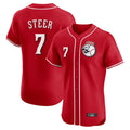 Kooe C.Reds #7 Spencer Steer Player Red Limited Elite Home Game Stitched Jerseys