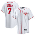 Kooe C.Reds #7 Spencer Steer Player White Game Home Stitched Jerseys