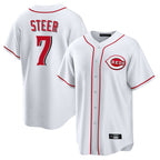 Kooe C.Reds #7 Spencer Steer Player White Game Home Stitched Jerseys