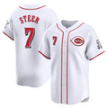 Kooe C.Reds #7 Spencer Steer Player White Home Limited Stitched Jerseys